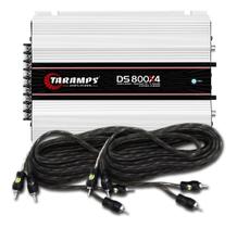 Módulo Amplificador Digital Taramps DS800x4 2 Ohms + 2 Cabos Rca Technoise Série 300 Pro 5 Metros