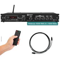 Módulo Amplificador Receiver Home Taramps THS 6000 400W Rms 4 Canais Bivolt USB SD FM BT