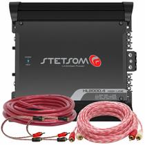 Módulo Amplificador Stetsom HL2000.4 2000W 1 Ohm com Cabo Bateria 21mm 5 Metros Cabo RCA Stetsom e 2 Cabos Y Reforçados