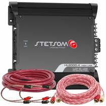 Módulo Amplificador Stetsom HL2000.4 2000W 2 Ohms 5 Metros Cabo Bateria 21mm RCA Stetsom 2 Cabos Y