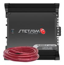 Módulo Amplificador Stetsom HL2000.4 2000W 2 Ohms e Cabo Bateria 21mm 5 Metros reforçado