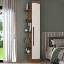 Módulo Armário 1 Porta com Prateleira Externa Viena Yescasa Marrom/Nogal/Branco Módulo Armário 1 Porta com Prateleira Externa Viena Yescasa Marrom/Nogal/Branco