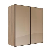 Módulo Armário Aéreo 88x80 2 Portas Vidro Reflecta Cozinha Modulada Robel Hanover/Reflecta