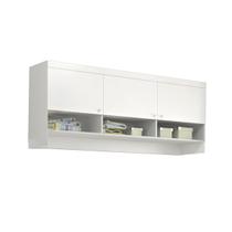 Módulo Armário Aéreo Algodão Doce 100% MDF c/ Nicho Decorativo Branco - Bela Móveis Módulo Armário Aéreo Algodão Doce 100% MDF c/ Nicho Decorativo Branco - Bela Móveis
