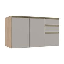 Módulo Balcão 120cm 3 Gavetas 100% MDF Cozinha Modulada Gold Robel Hanover/Fendi