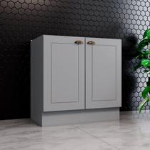 Módulo Balcão de Cozinha 2 Portas 80cm Cinza Emily Espresso Móveis