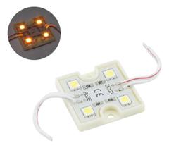 Módulo C/4 Leds Alto Brilho 12V Ip65 5050 36X36X4 - Amarelo