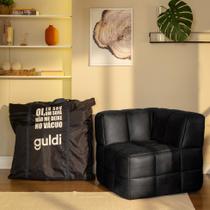 Módulo Canto Sofá Guldi Popup material sintético Preto