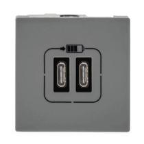 Modulo Carregador 2 X USB-C 3A Pial Plus+ Legrand Cinza 615096CZ