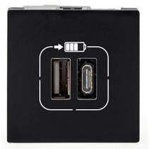 Módulo Carregador 2x USB Tipo A+C 3A Preto Pial Plus+ Módulo Carregador 2x USB Tipo A+C 3A Preto Pial Plus+