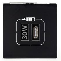 Módulo Carregador USB Tipo C PD 30W Preto PIAL Plus+ 615098PT Legrand