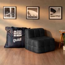 Módulo Central Sofá Guldi Popup material sintético Preto