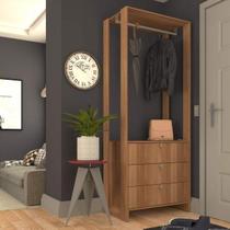 Módulo Closet 1 Cabideiro 3 Gavetas Yes Marrom