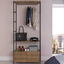 Módulo Closet 2 Gavetas 1 Prateleira 1 Cabideiro Steel Quadra Artesano
