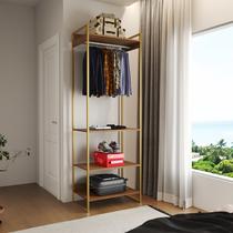 Modulo Closet Industrial Cabideiro Ferro Dourado Amêndoa