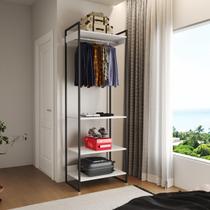 Modulo Closet Industrial Cabideiro Ferro Preto Branco