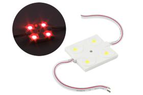Módulo com 4 Leds Alto Brilho 12v Ip65 5050 - Vermelho