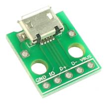 Módulo Conector Micro Usb Fêmea Dip Protoboard Fonte Arduino e Robótica