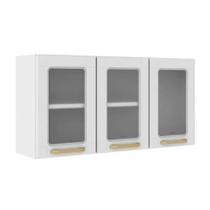 Módulo Cozinha Bertolini Colors Armário 6010 c/ 3 Portas c/ Vidro 105cm Branco-Bertolini Módulo Cozinha Bertolini Colors Armário 6010 c/ 3 Portas c/ Vidro 105cm Branco-Bertolini