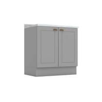 Módulo Cozinha Henn Americana Balcão c/ Tampo c/ 2 Portas 80cm Cinza-Henn