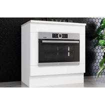 Módulo Cozinha Henn Americana Balcão c/ Tampo p/ Forno de Embutir e Cooktop 80cm Branco-Henn Módulo Cozinha Henn Americana Balcão c/ Tampo p/ Forno de Embutir e Cooktop 80cm Branco-Henn