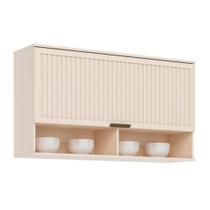 Módulo Cozinha Henn Connect Aéreo p/ c/ 1 Porta Basculante Ripada 120cm Off White-Henn