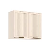 Módulo Cozinha Henn Connect Aéreo p/ c/ 2 Portas Ripadas 80cm Off White-Henn