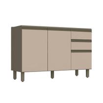 Módulo Cozinha Henn Connect Balcão c/ 3 Portas e 2 Gavetas p/ Pia Duna/Cristal