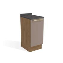 Módulo Cozinha Kappesberg Botanic Balcão Botanic M621 1 Porta c/Tampo 40cm Nogueira/Fendi/Cinzel - Kappesberg