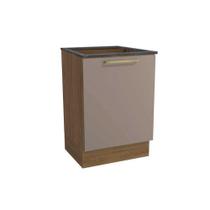 Módulo Cozinha Kappesberg Botanic Balcão Botanic M629 p/Cooktop 1 Porta c/Tampo 60cm Nogueira/Fendi/Cinzel - Kappesberg