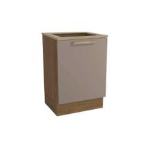 Módulo Cozinha Kappesberg Botanic Balcão Botanic M629 p/Cooktop 1 Porta c/Tampo 60cm Nogueira/Fendi/Nogueira - Kappesberg