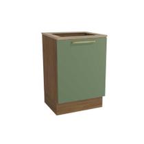 Módulo Cozinha Kappesberg Botanic Balcão Botanic M629 p/Cooktop 1 Porta c/Tampo 60cm Nogueira/Oliva/Nogueira - Kappesberg