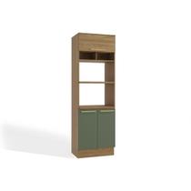 Módulo Cozinha Kappesberg Botanic Paneleiro Botanic M627 Torre Quente 2 Fornos c/ 3 Portas 70cm Nogueira/Verde Oliva - Kappesberg Módulo Cozinha Kappesberg Botanic Paneleiro Botanic M627 Torre Quente 2 Fornos c/ 3 Portas 70cm Nogueira/Verde Oliva - Kappesberg