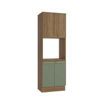 Módulo Cozinha Kappesberg Botanic Paneleiro Botanic M630 Torre Quente 1 Forno 4 Portas 70cm Nogueira/Verde Oliva - Kappesberg