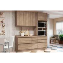 Módulo Cozinha Kappesberg Maxxi 4 Peças (1Aéreo+1Balcão+1Paneleiro+1Complemento) C4P25 Nogal-Kappesberg
