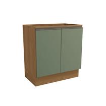 Módulo Cozinha Kappesberg Maxxi Balcão G744 c/ 2 Portas s/ Tampo 80cm Canela/Verde-Kappesberg