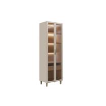 Módulo Cozinha Linea Allure Allure Adega Vinhos c/2Ptas Vidro 4 Prat e Leads 70cm Jequitiba/Gris Linea Brasil