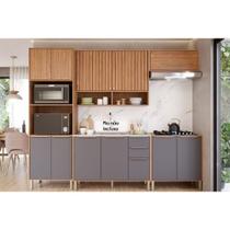 Módulo Cozinha MGM Divina 5 Peças (2Aéreos+2Balcões+1TorreQuente) C5P187 Freijo/Titanium-MGM