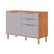 Módulo Cozinha MGM Divina Balcão c/ Tampo c/ 2 Portas e 2 Gavetas 120 cm Cinamomo/Platina-MGM