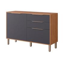 Módulo Cozinha MGM Divina Balcão c/ Tampo c/ 2 Portas e 2 Gavetas 120 cm Freijo/Titanium-MGM