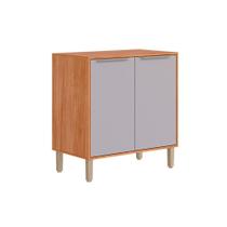 Módulo Cozinha MGM Divina Balcão p/ Cooktop c/ 2 Portas 80cm Cinamomo/Platina-MGM