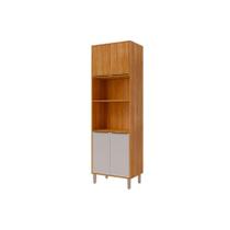 Módulo Cozinha MGM Divina Paneleiro Torre Quente c/ 4 Portas e 2 Nichos p/ Forno 70cm Cinamomo/Off White-MGM