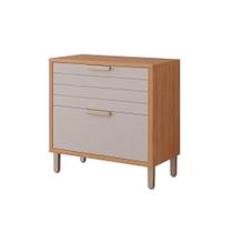 Módulo Cozinha MGM Eloise Balcão c/ Tampo c/ 1 Gaveta e 1 Porta Basculante Riscada 80 cm Cinamomo/Off White-MGM