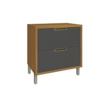 Módulo Cozinha Nesher Imperatriz Balcão 1 Porta e 1 Gaveta c/ Tampo Freijo/Grafite