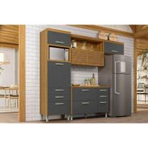 Módulo Cozinha Nesher Princesa 3 Peças (1Aéreo+1Balcão+1Paneleiro) C3P20 Freijo/Grafite-Nesher