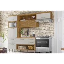 Módulo Cozinha Nesher Princesa 3 Peças (1Aéreo+1Balcão+1Paneleiro) C6P60 Freijo/Off White-Nesher Módulo Cozinha Nesher Princesa 3 Peças (1Aéreo+1Balcão+1Paneleiro) C6P60 Freijo/Off White-Nesher