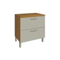 Módulo Cozinha Nesher Princesa Princesa 1 Porta e 1 Gaveta c/ Tampo Freijo/Off White