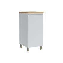 Módulo Cozinha Nesher Rainha Balcão c/ Tampo c/ 1 Porta 40cm Branca/Nature - Nesher