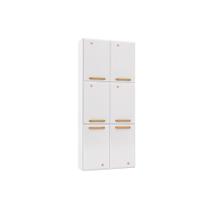 Módulo Cozinha Nicioli Loá Paneleiro Diamante Aço c/ 6 Portas 70cm Branco-Telasul