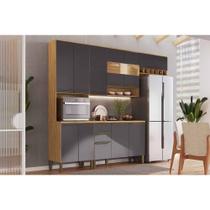 Módulo Cozinha Ronipa Nápoli Prime 4 Peças (2Aéreos+1Balcão+1Paneleiro) C4P237 Amendoa/Grafite-Ronipa Módulo Cozinha Ronipa Nápoli Prime 4 Peças (2Aéreos+1Balcão+1Paneleiro) C4P237 Amendoa/Grafite-Ronipa
